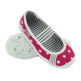 Befado pantofi copii balerini papuci 193x063 alb roz 3