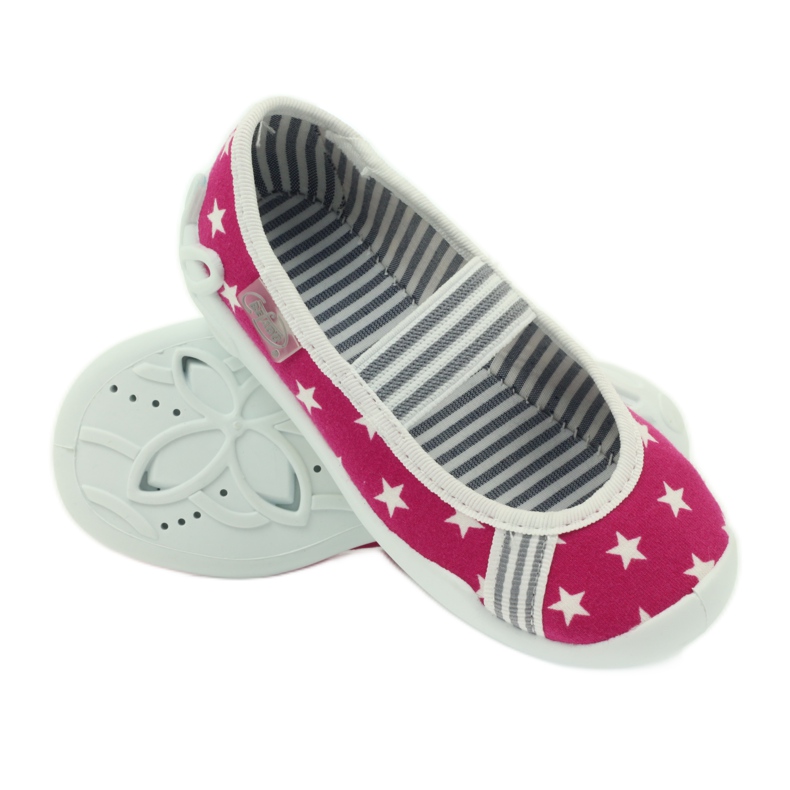 Befado pantofi copii balerini papuci 193x063 alb roz 3