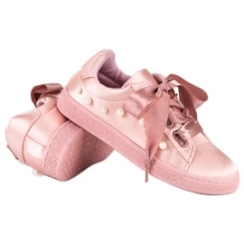 Pantofi De Satin Cu Perle roz 1 Pantofi De Satin Cu Perle roz 1