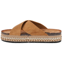 Flyfor Papuci boho camel maro 3