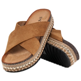 Flyfor Papuci boho camel maro 4