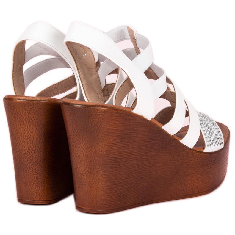 Renda Sandale ușoare cu pană alb 1