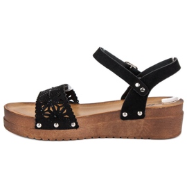 Sandale negre la modă negru 1