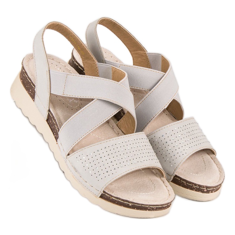 Sandale slip-on vinceza maro gri multicolor 1