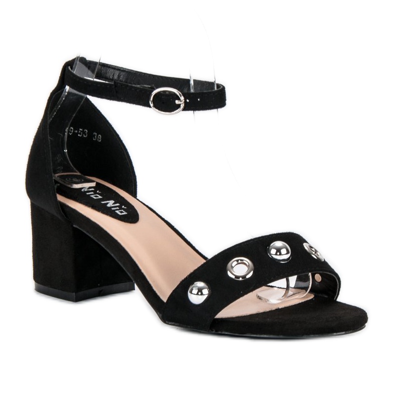 Nio Nio Sandale negre pe stâlp negru 1