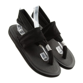Flip-flops din bumbac negru negru 1