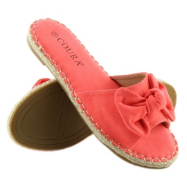 Portocaliu 8758 Papuci roșii cu fundă portocale 2 Portocaliu 8758 Papuci roșii cu fundă portocale 2