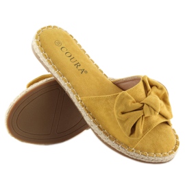Galben 8758 papuci galbeni cu fundita 2