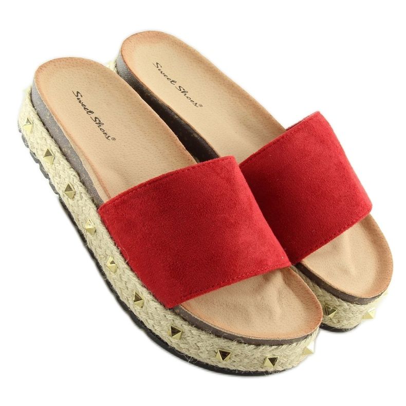 Red LS51 Espadrile roșii papuci roșu 1 Red LS51 Espadrile roșii papuci roșu 1
