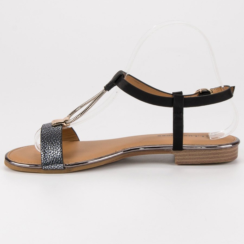 L. Lux. Shoes Sandale netede netede negru 1