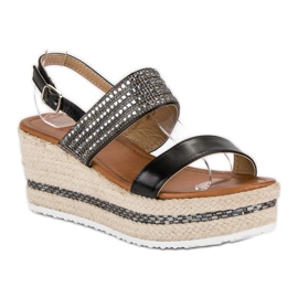 Seastar Espadrile cu pană negru 2 Seastar Espadrile cu pană negru 2