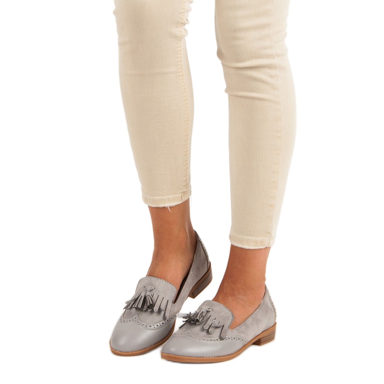 SDS Mocasini cu franjuri gri 1 SDS Mocasini cu franjuri gri 1