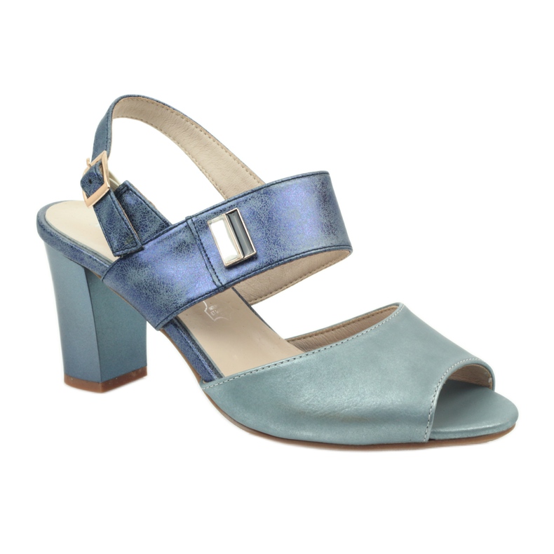 M.Daszyński Sandale cu branț din piele Daszyński albastru 1