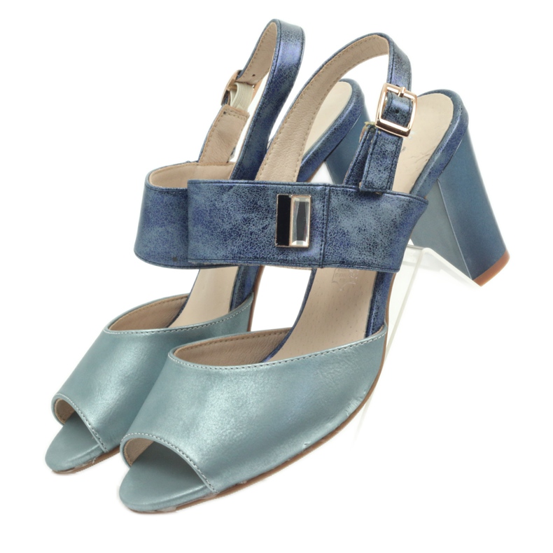 M.Daszyński Sandale cu branț din piele Daszyński albastru 4