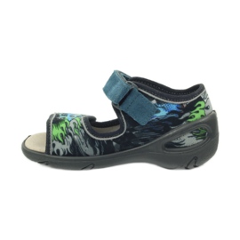 Sandale insert piele Befado 433P albastru gri verde 2