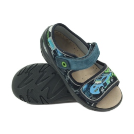 Sandale insert piele Befado 433P albastru gri verde 3