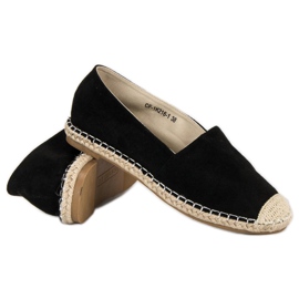Best Shoes Espadrile din piele intoarsa neagra negru 1