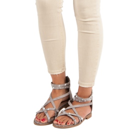 Bello Star Sandale cu fermoar gri 1