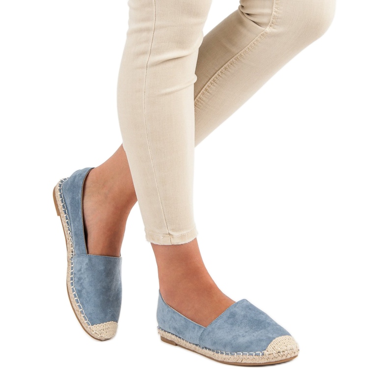 Best Shoes Espadrile albastre din piele intoarsa albastru 2