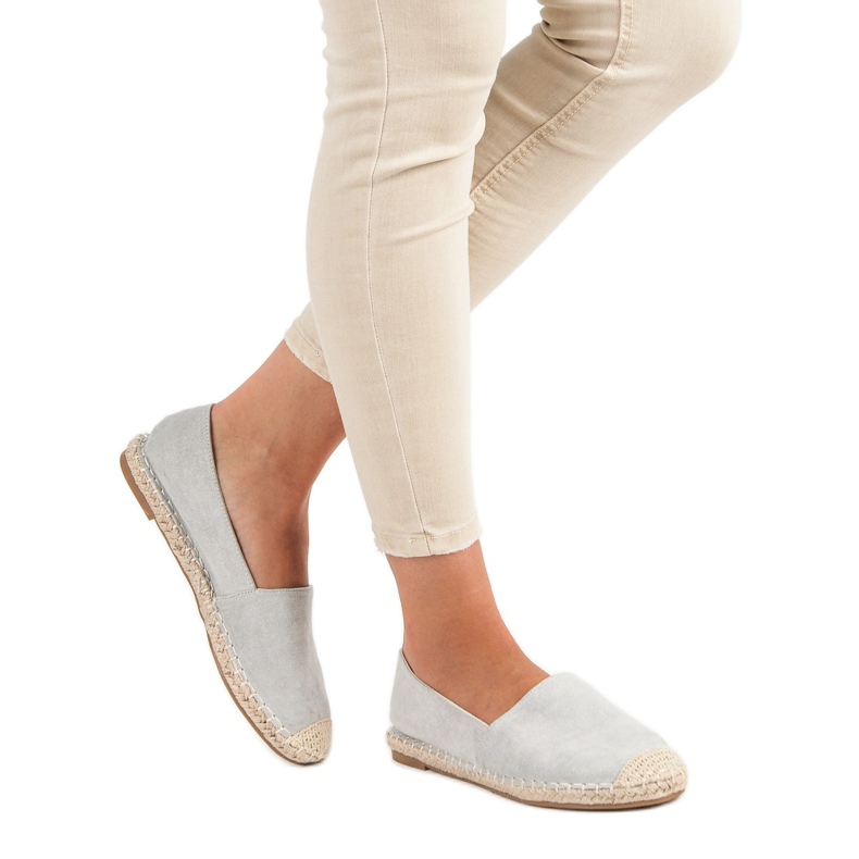 Best Shoes Espadrile din piele intoarsa gri 2