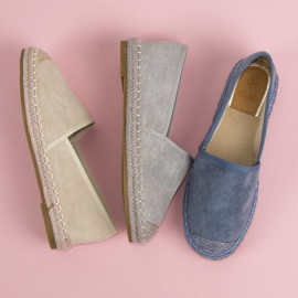 Best Shoes Espadrile din piele intoarsa gri 1
