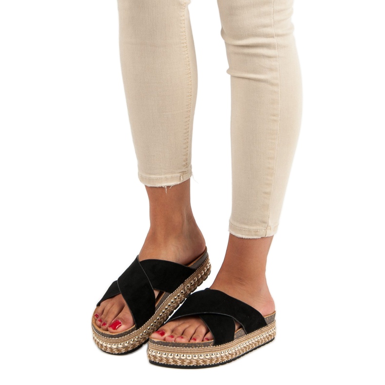 Bello Star Flip-flops cu platformă negru 1