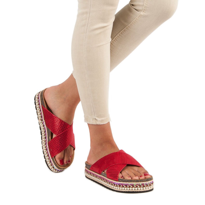 Sergio Todzi Flip-flops cu imprimeu etnic roșu 1