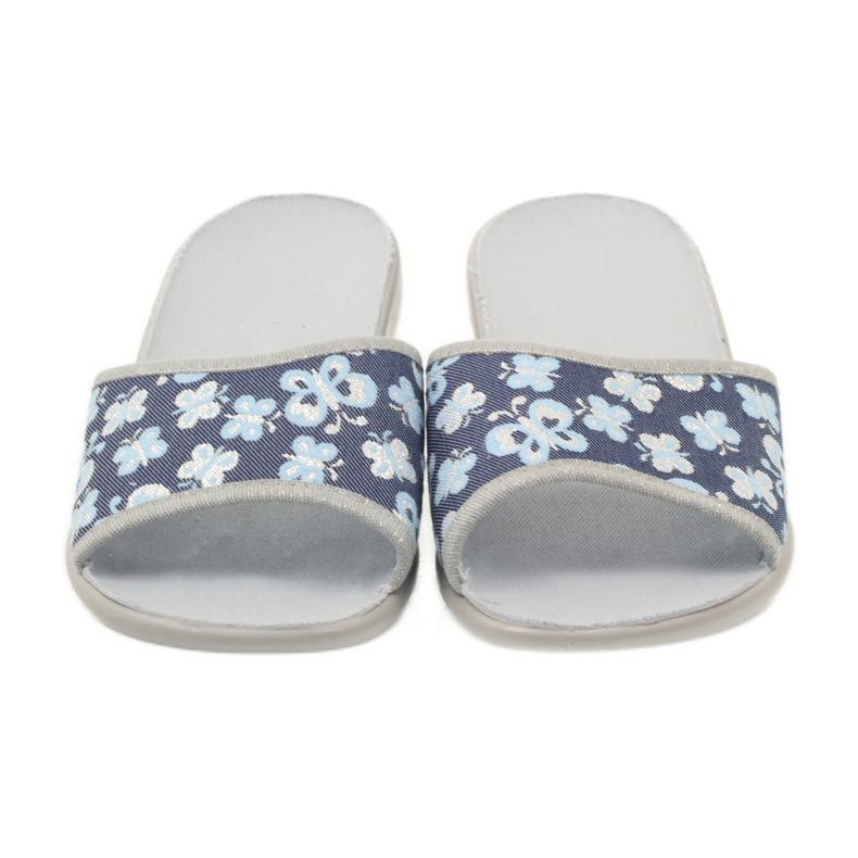 Befado pantofi dama papuci 300D040 papuci albastru gri albastru marin 4