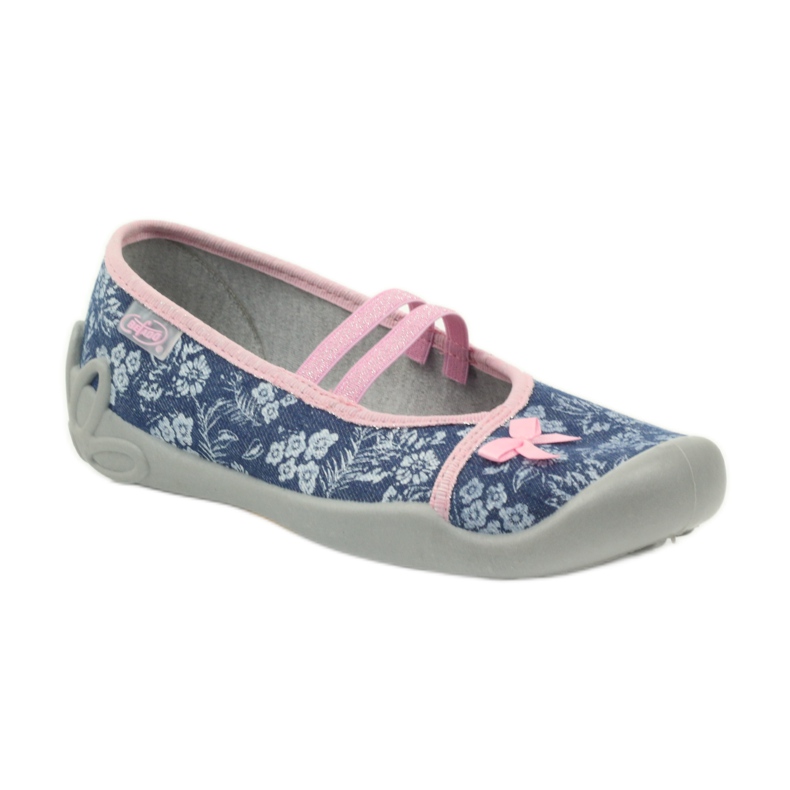 Papuci flori Befado 116y232 blugi albastru roz albastru marin 1