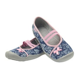 Papuci flori Befado 116y232 blugi albastru roz albastru marin 4
