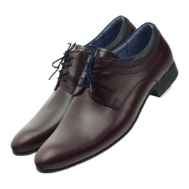 Tur Pantofi din piele pentru bărbați din Burgundia roșu 4