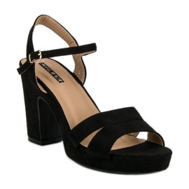 Milaya Sandale la modă cu toc înalt negru 1 Milaya Sandale la modă cu toc înalt negru 1