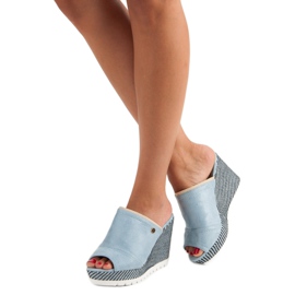 Primavera Sandale de piele intoarsa albastru 1