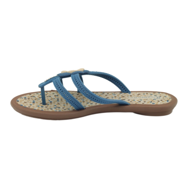 Rider Flip-flops, șlapi pentru copii cu o floare de apă, Grendha, albastru 2