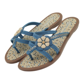 Rider Flip-flops, șlapi pentru copii cu o floare de apă, Grendha, albastru 5