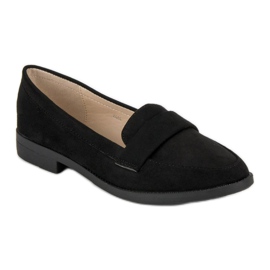 Small Swan Mocasini din piele de căprioară negru 1