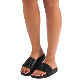 Papuci negri eleganti negru 2