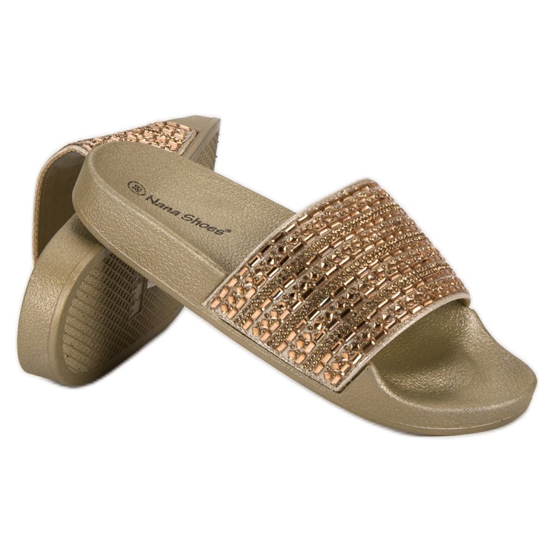 Papuci eleganti aurii de aur 2