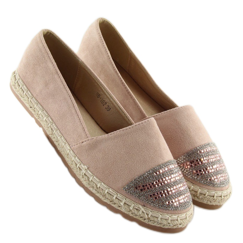 Espadrile roz pentru femei H8-102 Champagne 1 Espadrile roz pentru femei H8-102 Champagne 1