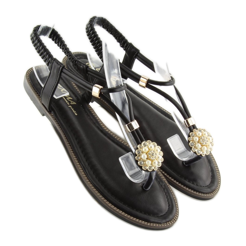 Sandale de dama negre slapi 7537 negre negru 2