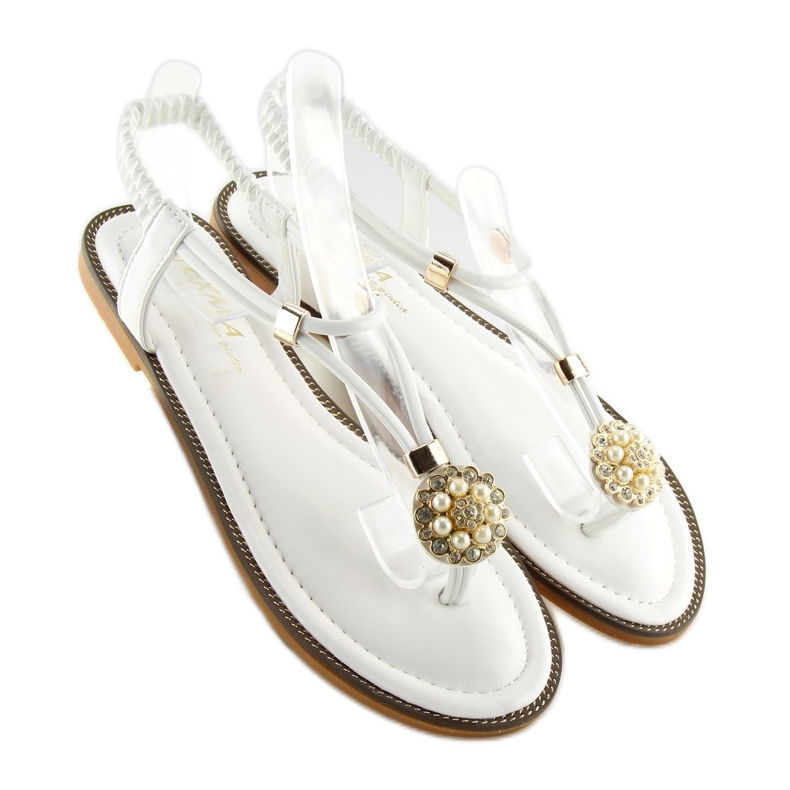 Sandale albe pentru femei 7537 alb 2