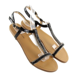 Sandale cu zirconiu cubic negru SY644 negru 1