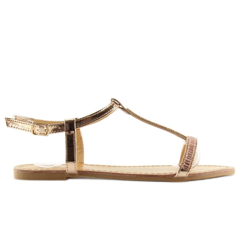 Sandale cu zirconii cubici roz SY644 2