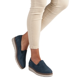 Pantofi vinceza din piele intoarsa albastru 2