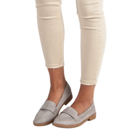 Small Swan Mocasini din piele intoarsa gri 2 Small Swan Mocasini din piele intoarsa gri 2