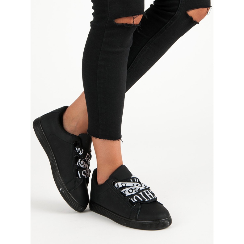 Adidași de modă negri negru 1