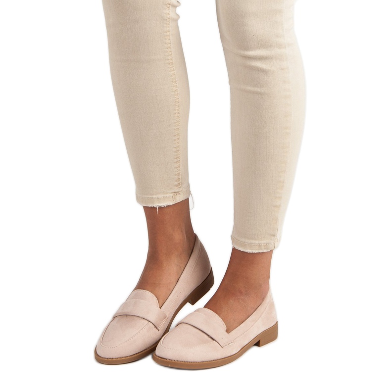 Small Swan Mocasini din piele intoarsa maro 1