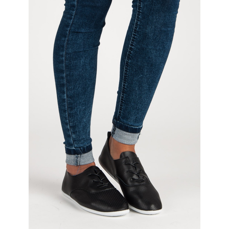 Tenisi negri cu șireturi negru 1 Tenisi negri cu șireturi negru 1