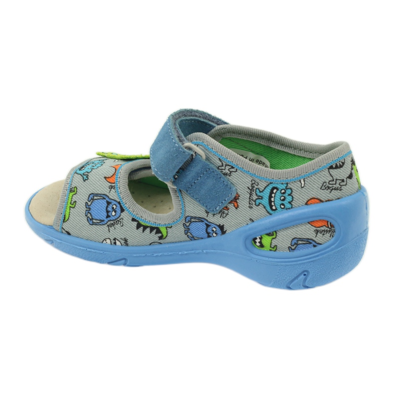 Sandale insert piele Befado 433P albastru portocale gri 2