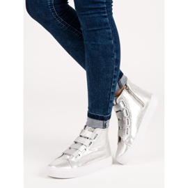 Adidași argintii cu bandă elastică gri 2